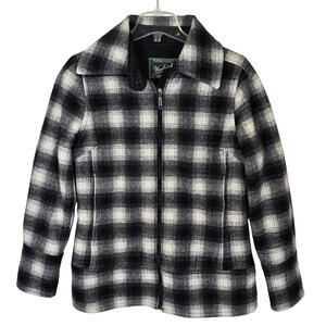 Woolrich Chatham Creek Wool Jacket Women's S Black Winter White Granola Girl